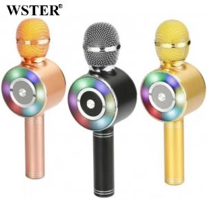 Караоке микрофон Wster WS-669 беспроводной микрофон со встроенным динамиком (USB, microSD, AUX, Bluetooth) — фото 2