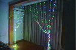 Гирлянда Водопад штора прозрачный провод 2х2м 320LED Мультиколор(сине-зелено-красный) — фото 3