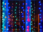 Гирлянда Водопад штора прозрачный провод 2х2м 320LED Мультиколор(сине-зелено-красный) — фото 7