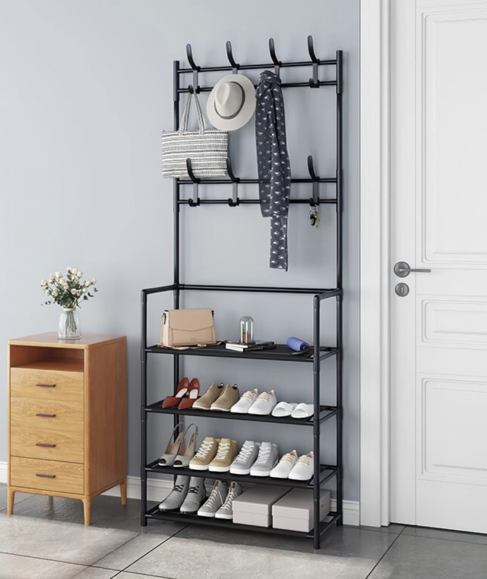 Универсальная вешалка для одежды New simple floor clothes rack size 60X29.5X151 см Черная Универсальная вешалка для одежды New simple floor clothes rack size 60X29.5X151 см Черная