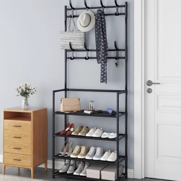 Универсальная вешалка для одежды New simple floor clothes rack size 60X29.5X151 см Черная