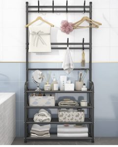 Универсальная вешалка для одежды New simple floor clothes rack size 60X29.5X151 см Черная — фото 2