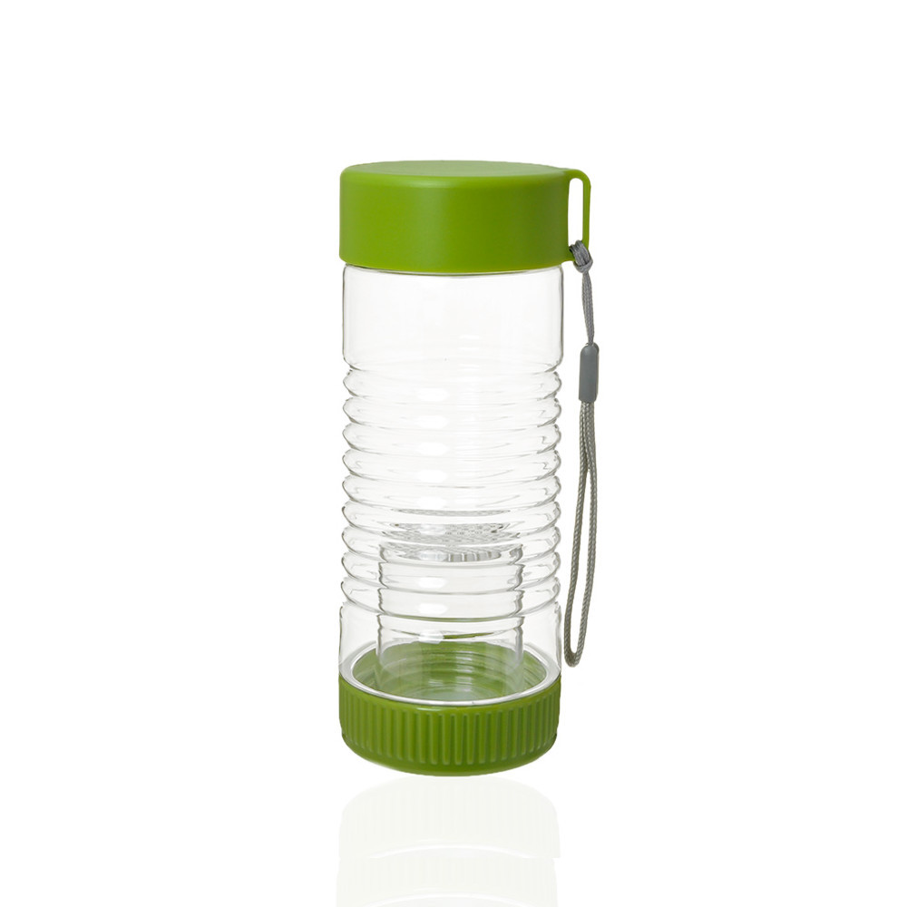 3963204089_butylka-plastikovaya-450ml Бутылка пластиковая 450ml с заварником для ягод и чая цвет зелёный - Зображення 1