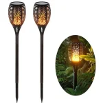 Водонепроницаемый фонарь 52 см с эффектом пламени Solar flame led light sensor activated — фото 8