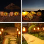 Водонепроницаемый фонарь 52 см с эффектом пламени Solar flame led light sensor activated — фото 3