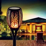 Водонепроницаемый фонарь 52 см с эффектом пламени Solar flame led light sensor activated — фото 5