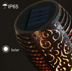 Водонепроницаемый фонарь 52 см с эффектом пламени Solar flame led light sensor activated — фото 4