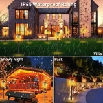 Водонепроницаемый фонарь 52 см с эффектом пламени Solar flame led light sensor activated — фото 7