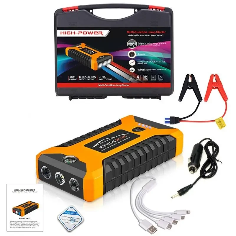4091696103_puskozaryadnoe-avtomobilnoe-ustrojstvo Пускозарядное автомобильное устройство Jumpstarter 27JX 12В/2А с аккумулятором на 99800mAh и фонарём ANS К - Зображення 1