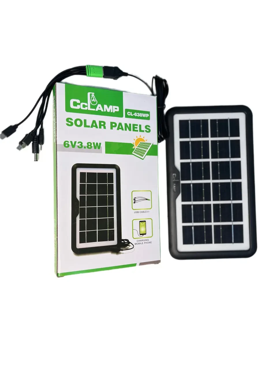 4162103314_portativnaya-solnechnaya-panel Портативная солнечная панель Cclamp CL-638wp 3.8W 6V IP65 - Зображення 1