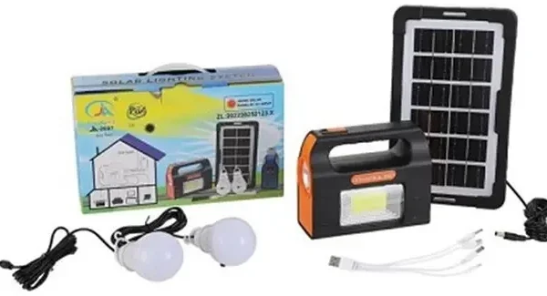 Солнечная зарядная станция + LED фонарь Junai JA-2007 с лампочками + Power Bank