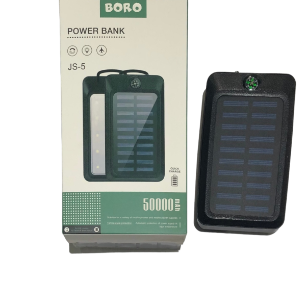 Повербанк с солнечной панелью (power bank) 50000mAh (2400mAh) Boro JS-5