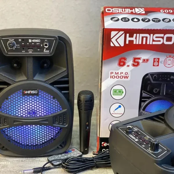 Колонка сабвуфер KIMISO QS-609 с подсветкой и микрофоном