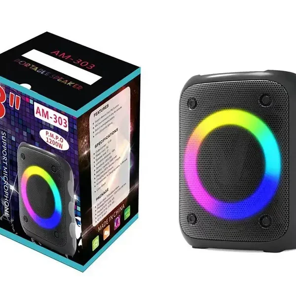 Колонка с LED- подсветкой музыкальная портативная Bluetooth AM-303