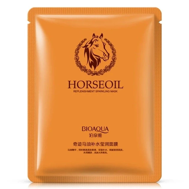 4530653386_uvlazhnyayuschaya-maska-dlya Увлажняющая маска для лица Bioaqua Horse oil Rerplenishment Sparkling Mask 30 г - Зображення 1