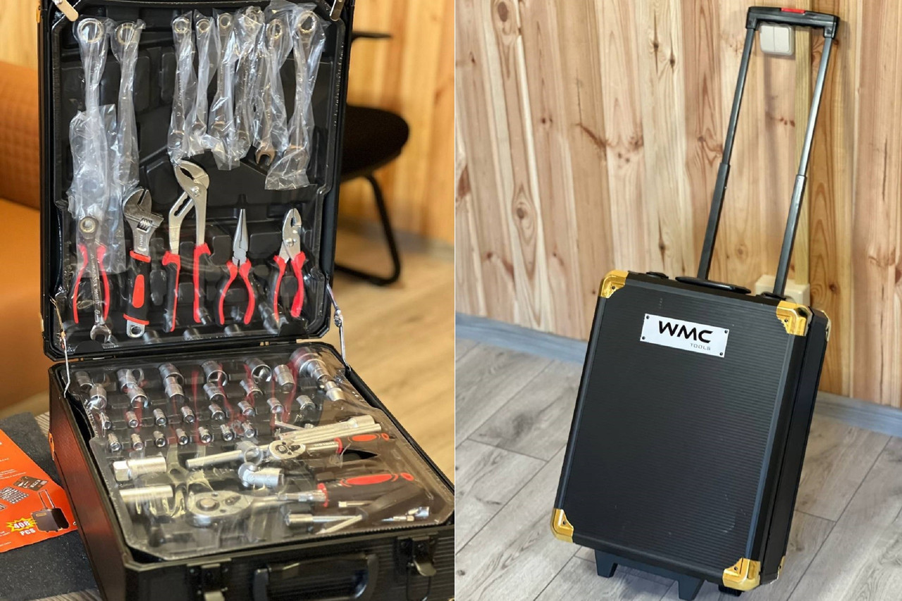 4606128763_nabor-instrumenta-wmc Набор инструмента WMC TOOLS 408 предметов с трещоткой (в чемодане) - Зображення 1