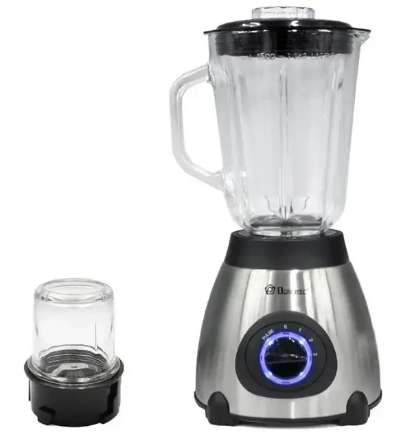 4660175761_blender-statsionarnyj-domotec Блендер стационарный DOMOTEC MS-6610 с кофемолкой 1000Вт LED (Серый), кухонный электрический блендер - Зображення 1