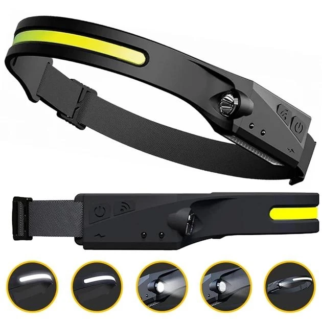 4815418081_nalobnyj-sensornyj-fonar Налобный сенсорный фонарь BL-G28 All Perspectives Induction Headlamp Гибкий аккумуляторный LED фонарик - Зображення 1