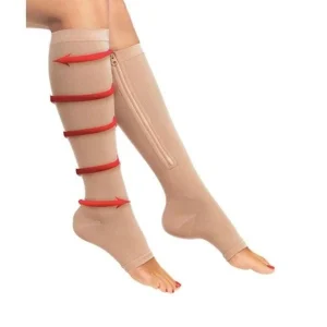 Компрессионные гольфы для фиксации лодыжек Zip Sox, S/m черный и бежевый — фото 2