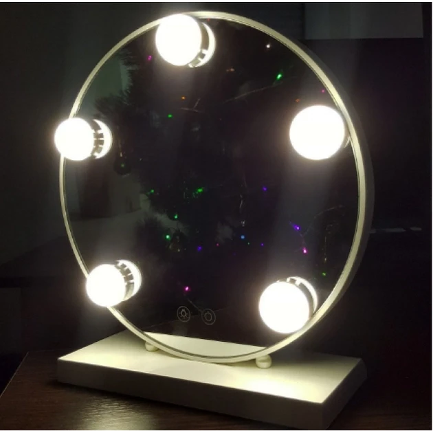 4874847574_zerkalo-dlya-makiyazha Зеркало для макияжа с LED подсветкой Led Mirror 5 LED JX-526 Белый - Зображення 1