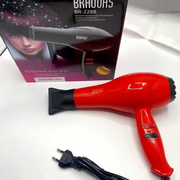 Фен для волос с защитой от перегрева Braouas br-2288 3000w