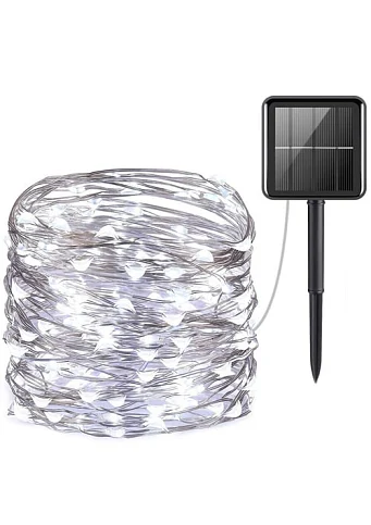Гирлянда на солнечной батарее 11м 100LED белый ЅF-12-белый