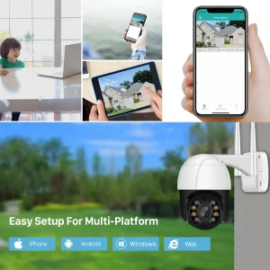 Уличная IP Wi-Fi PTZ-D4 камера Наблюдения Видеонаблюдения Купольная Поворотная IP66 бело-черная — фото 2