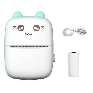Портативный СИНИЙ детский мини принтер (Mini Printer), термопринтер , карманный детский принтер — фото 2