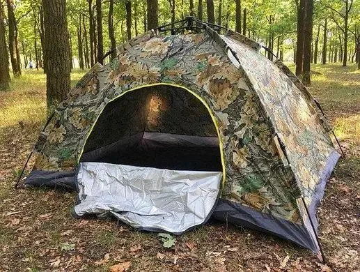 Палатка туристическая автоматическая 6-ти местная для рыбалки и кемпинга КАМУФЛЯЖ  ПИКСЕЛЬ 2 х2.5