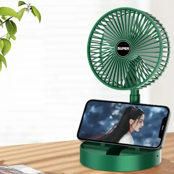 Складной аккумуляторный мини-вентилятор с USB-зарядкой XL 908 зеленый