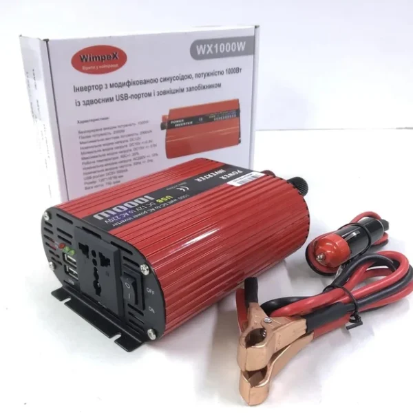 Авто инвертор преобразователь напряжения Wimpex 12V-220V WX-1000W