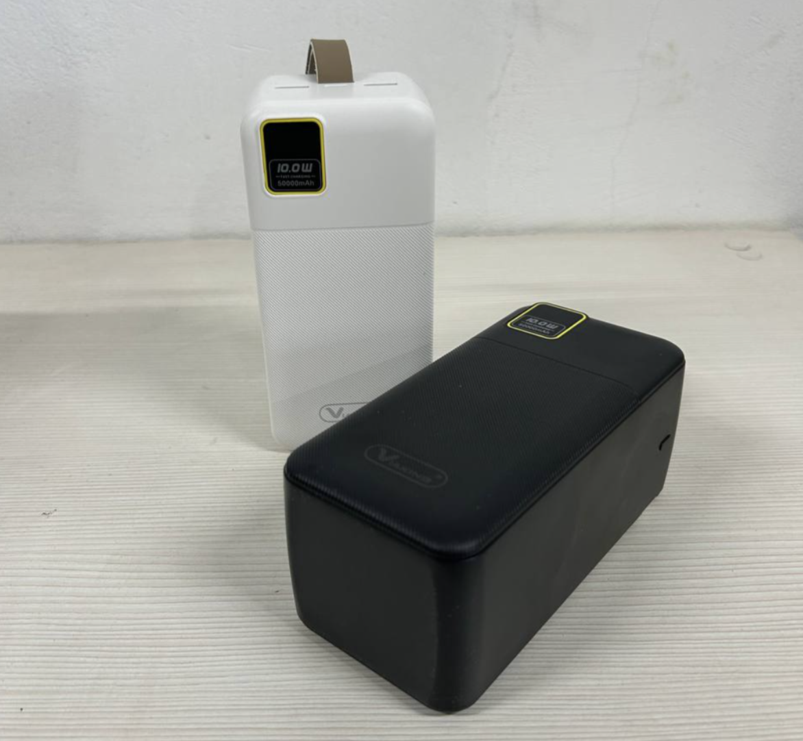 6073937640_stilnyj-mobile-power Стильный Mobile power bank 50000 mAh QC-Q25 с LCD дисплей Белый - Зображення 1