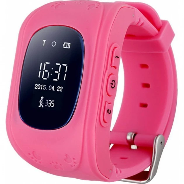 6136239545_detskie-smart-chasy Детские смарт часы телефон Smart Baby Watch Q50 с GPS трекером Розовые - Зображення 1