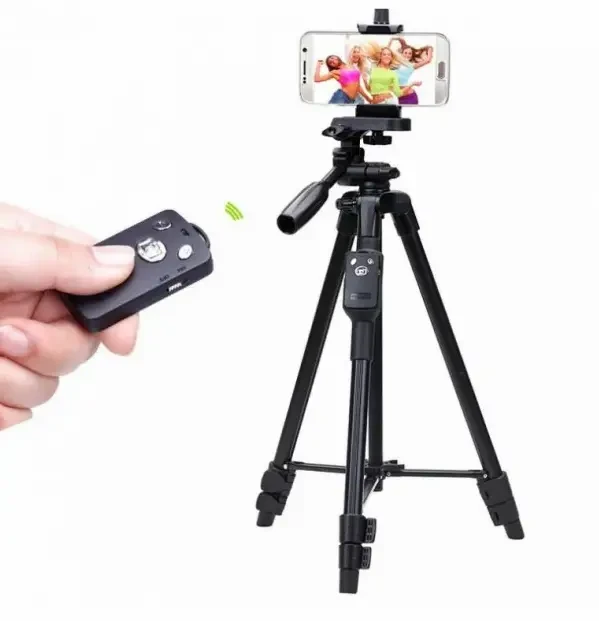 6165324206_shtativ-tripod-s Штатив трипод с пультом ДУ профессиональный для камеры и телефона Yufeng Tripod YF-3388 - Зображення 1
