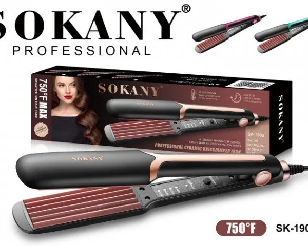 Щипцы гофре для волос Sokany SK-1906 профессиональные утюжок плойка с индикатором работы 40 Вт Черный