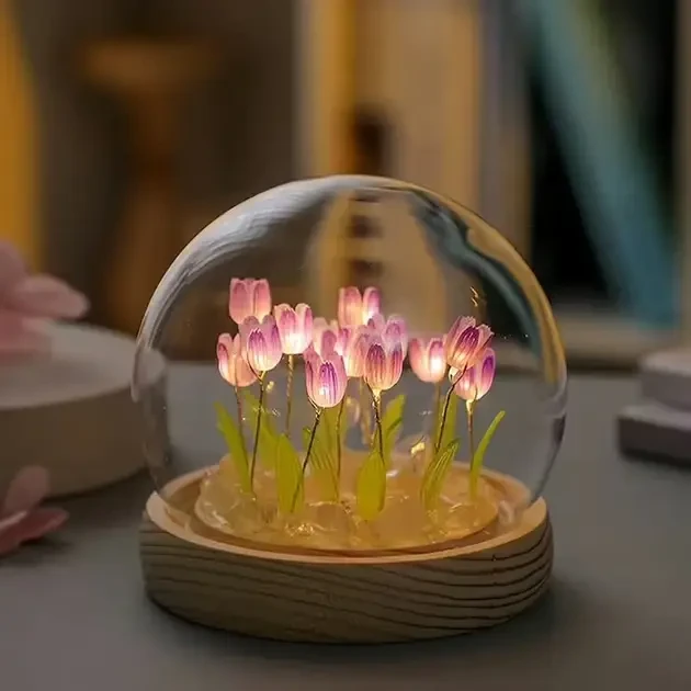 6271691977_nochnik-svetodiodnyj-tyulpany Ночник светодиодный тюльпаны умелые ручки Spherical lamp HA-42, Лампа-тюльпан DIY Ночник-тюльпан - Зображення 1