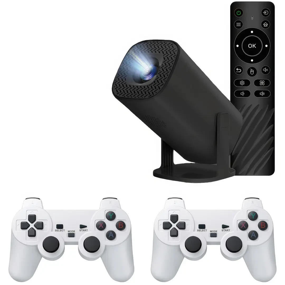6325031848_smart-proektor-igrovaya-pristavka Смарт проектор-игровая приставка с 2 джойстиками Р30 МАХ BLACK Игровой проектор-консоль для видеоигр - Зображення 1