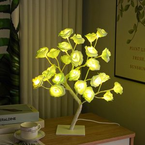 Светодиодная настольная лампа в виде цветка розы (NNG-04) (24 LED (теплый свет) 220V) — фото 2