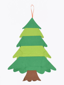 Детская Рождественская елочка из фетра Без игрушек Chrismas Free елочка на стену 95×70 см