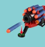 Детская игрушечная перчатка-бластер Человек паук Spider Man Gloves Игровой пистолет стреляет мягкими пулями — фото 3