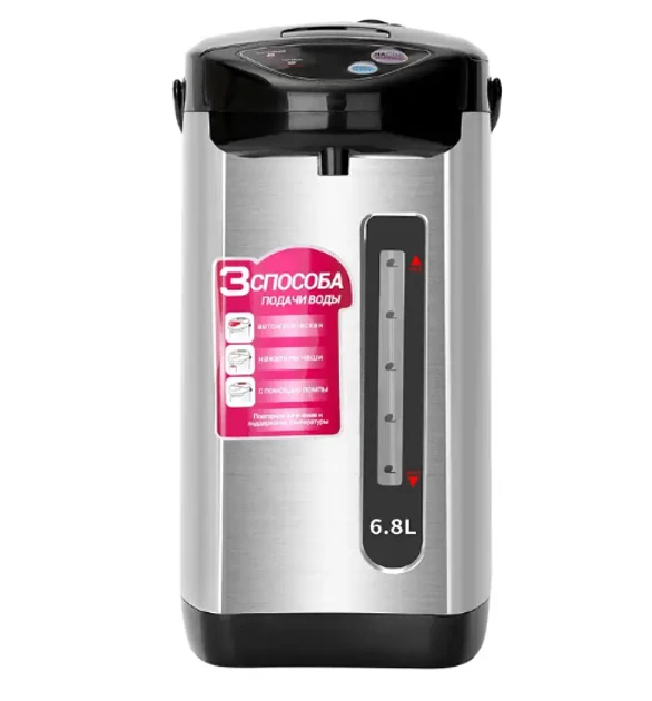 6410401314_termopot-zp087-obem Термопот ZP087 объем 6,8 л, электротермос, чайник-термос с помпой, 750 Вт, с поддержкой температуры - Зображення 1
