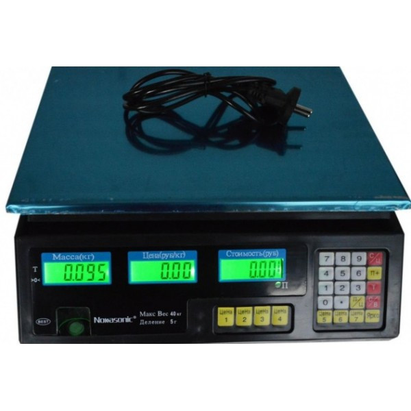 6410447182_vesy-elektronnye-torgovye Весы электронные торговые Nokasonik до 50 кг со счетчиком цены - Зображення 1