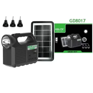 Портативная солнечная станция 5000мАч GDLITE GD8017 MK II + 3 лампочки / Аккумуляторный аварийный фонарь — фото 2