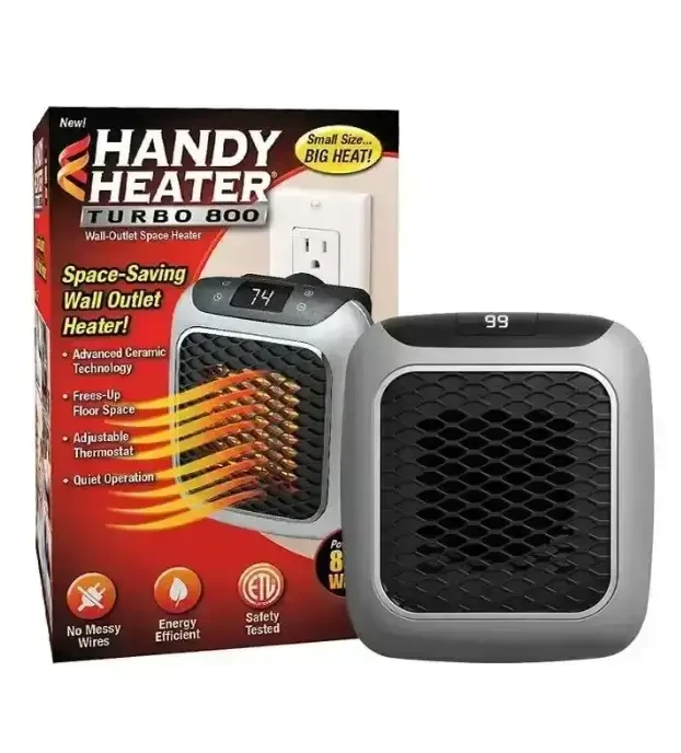 6455829082_obogrevatel-portativnyj-s Обогреватель портативный с пультом Heater Turbo 800 Wt Керамический мини обогреватель дуйчик от сети - Зображення 1