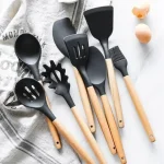 Силиконовый кухонный набор принадлежностей Kitchen stuff 12 предметов BLACK — фото 3