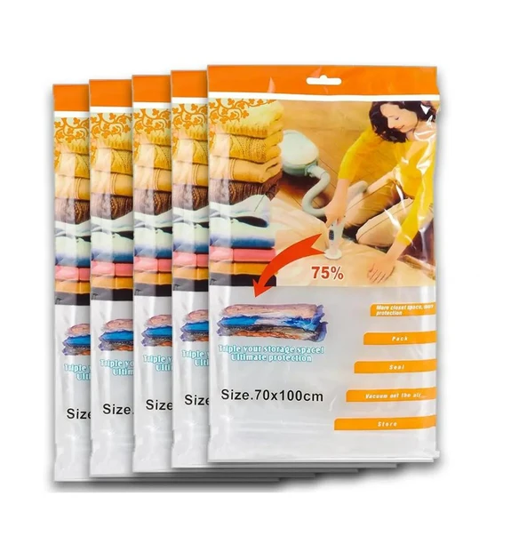 6545970530_vakuumnye-paket-1 Вакуумные пакет 1 штук для одежды и вещей хранения VACUM BAG Sanasia 70х100 см - Зображення 1