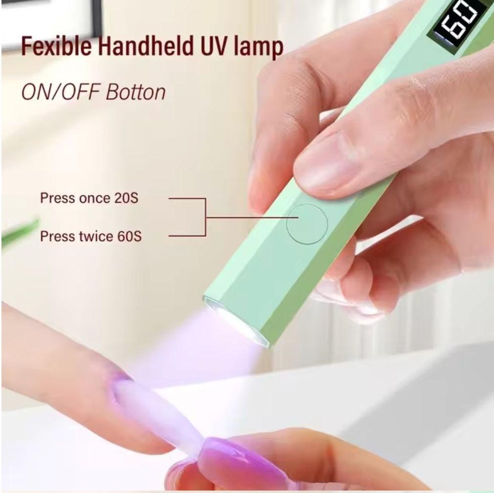 6556067620_ultrafioletovaya-lampa-portativnaya Ультрафиолетовая лампа портативная для ногтей сушки гель лака дорожная на аккумуляторе Зелёный - Зображення 1