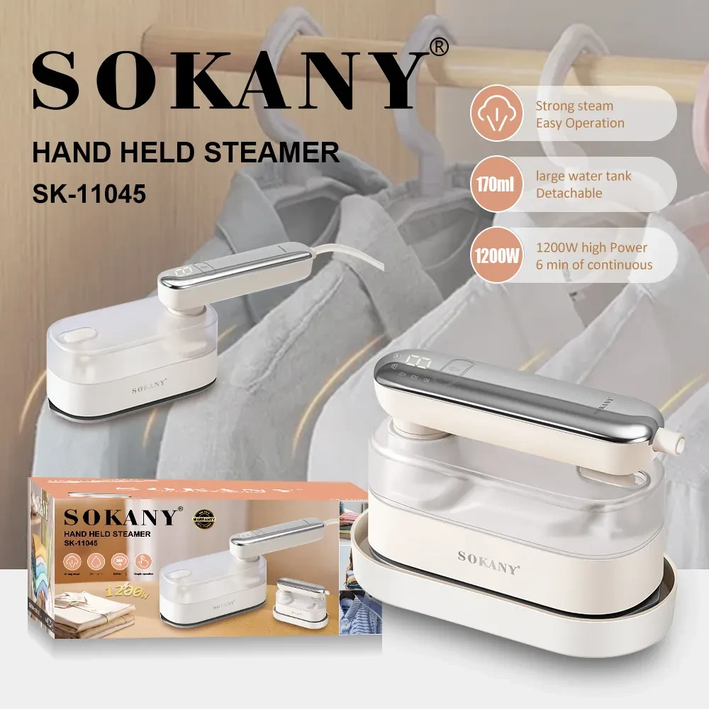 6559429799_elektricheskij-utyug-dlya Электрический утюг для одежды SOKANY SK-11045 с керамической подошвой 1600 Вт, паровой удар - Зображення 1