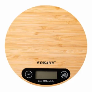 Весы электронные кухонные до 5 кг Sokany SK-19024 пищевые круглые настольные для кухни без чаши на батарейках — фото 2