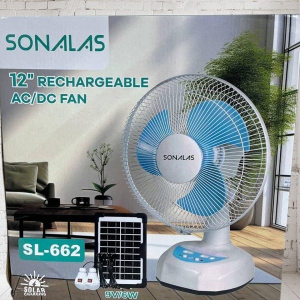 Портативний акумуляторний вентилятор з сонячною батареєю SONALAS SL-662
